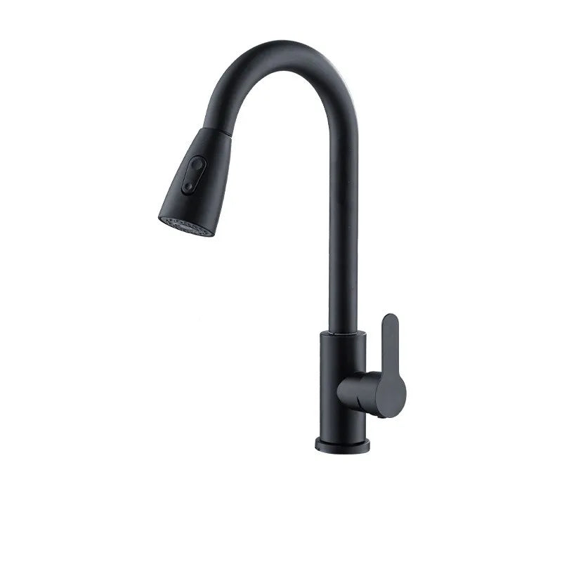 Sealed 304 stainless steel original color sink kitchen pull out faucet