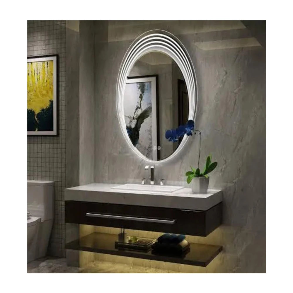 Luxury wall mounted bathroom toilet shower room decoration smart LED mirror