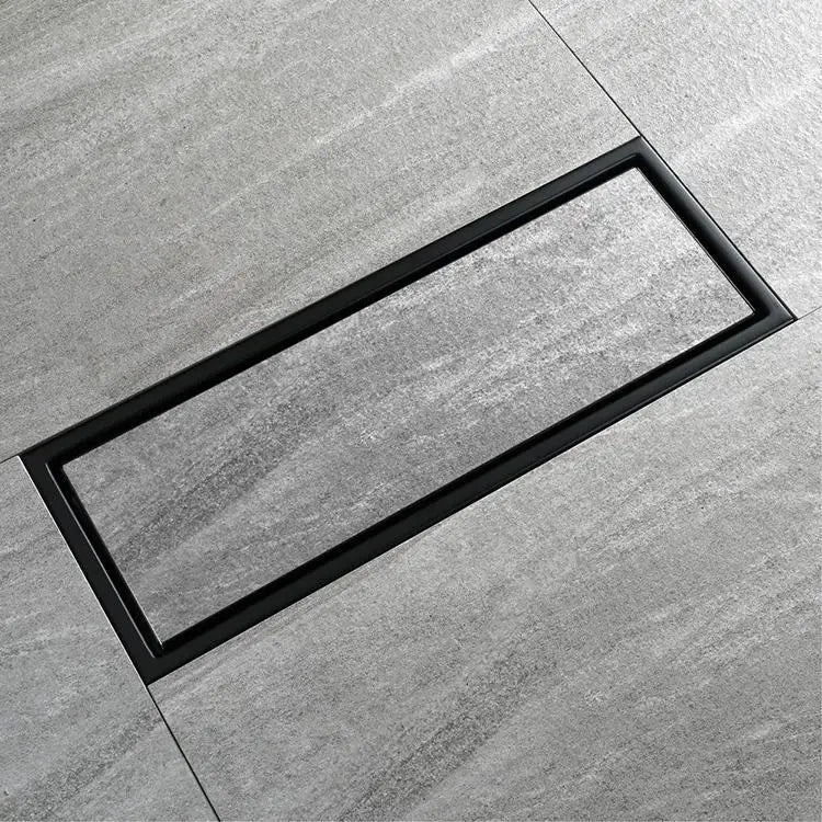 Matt black factory direct sales Abs bathroom rectangular bathroom toilet shower floor drain linear shower Sus 304 drain pipe