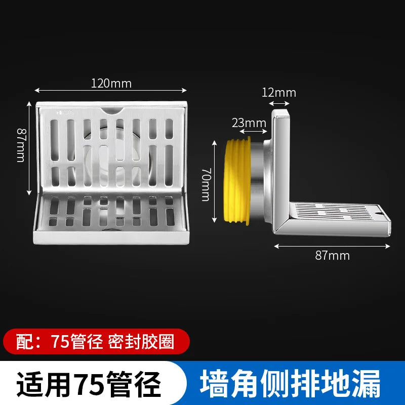 Customized OEM Linear 304 Stainless Steel Floor Drain Cleaning Tile Insert Shower Bathroom Odor Resistant Floor Drain