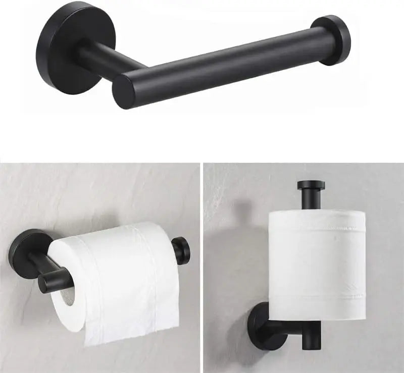 Matte Black Towel Bar Set Stainless Steel Bathroom Accessories Set 24 Inch Bath Towel Bar Wall Mounted Towel Rack