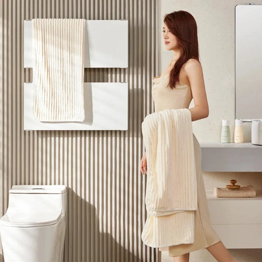 Bathroom toilet radiator warm air wall mounted graphene electric heated towel rack smart heated towel rack