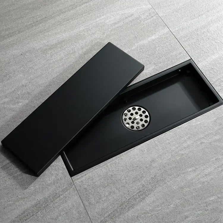 Matt black factory direct sales Abs bathroom rectangular bathroom toilet shower floor drain linear shower Sus 304 drain pipe