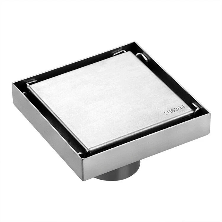 304 stainless steel square shower invisible floor drain with tile inlay grille