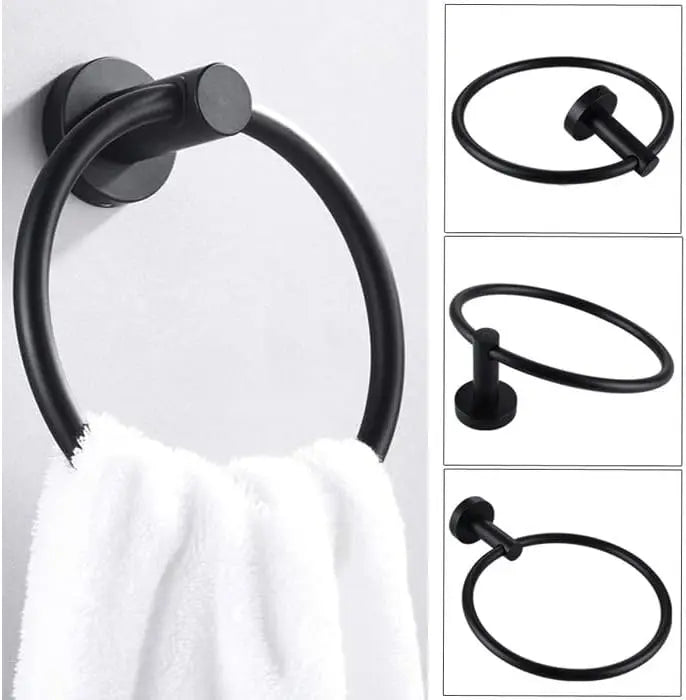 Matte Black Towel Bar Set Stainless Steel Bathroom Accessories Set 24 Inch Bath Towel Bar Wall Mounted Towel Rack