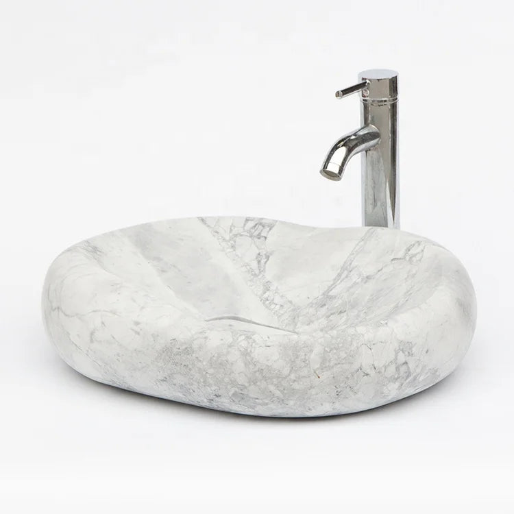 Solid surface grey marble tabletop restaurant wash basin integrated bathroom wash basin