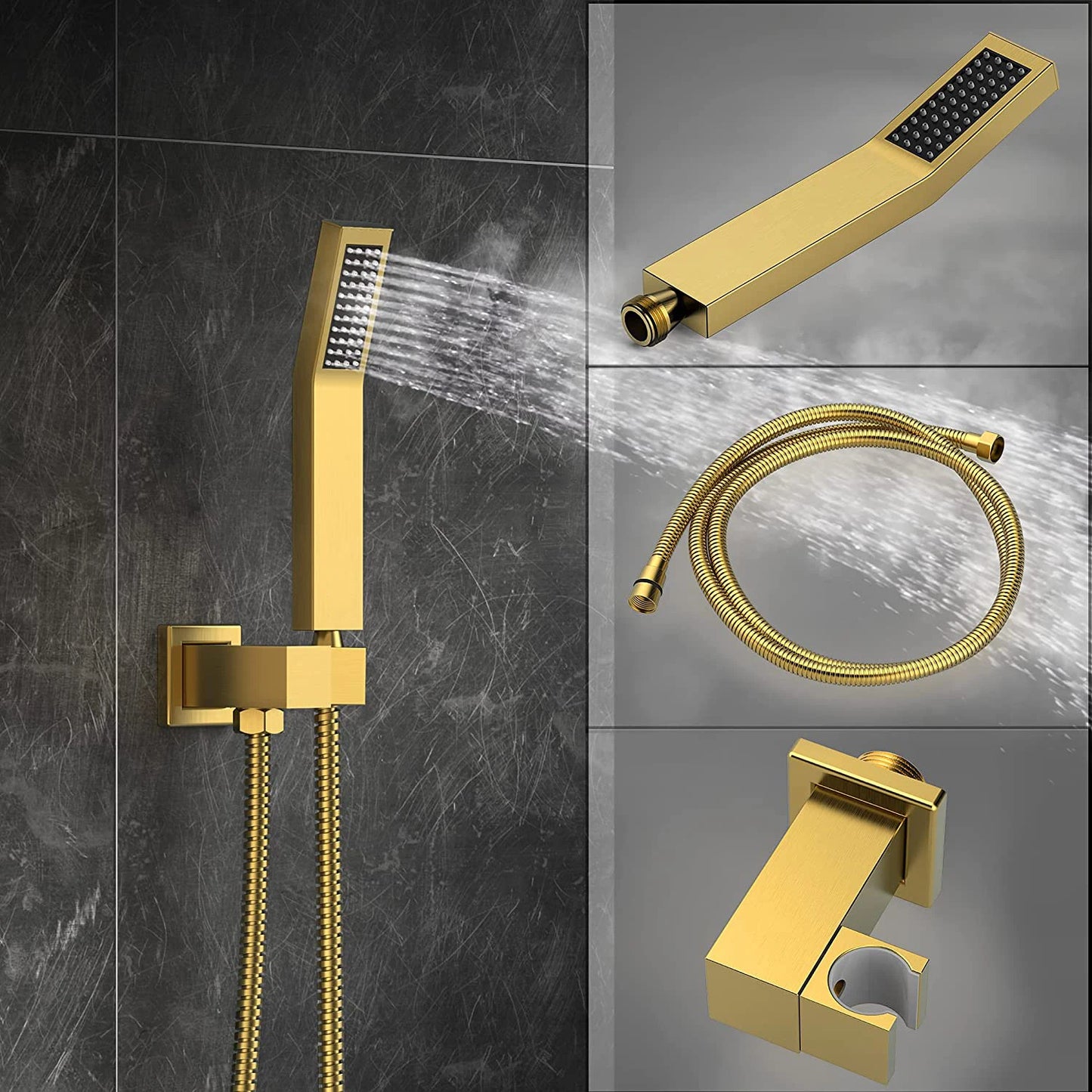 Wall Mounted Shower Faucets Brass Bathroom concealed Shower Faucet Mixer Set with Rain Shower Head