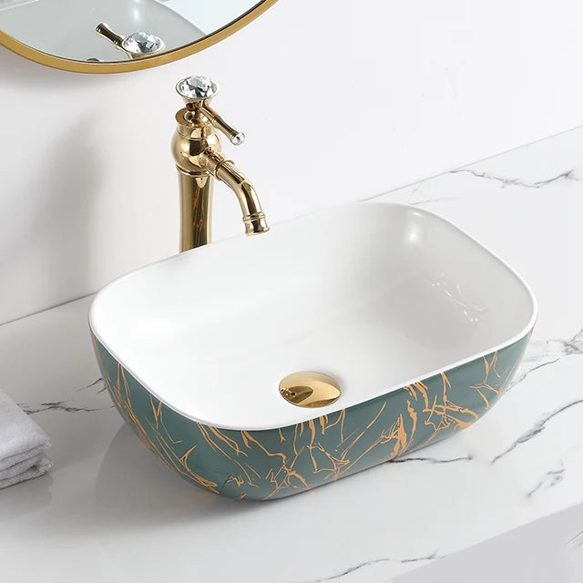 Modern design art basin ceramic countertop wash basin sanitary ware porcelain bathroom basin sink