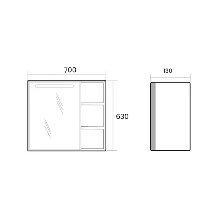 Designer Series Modern Rectangular Bathroom Mirror Aluminum Basin Cabinet Set