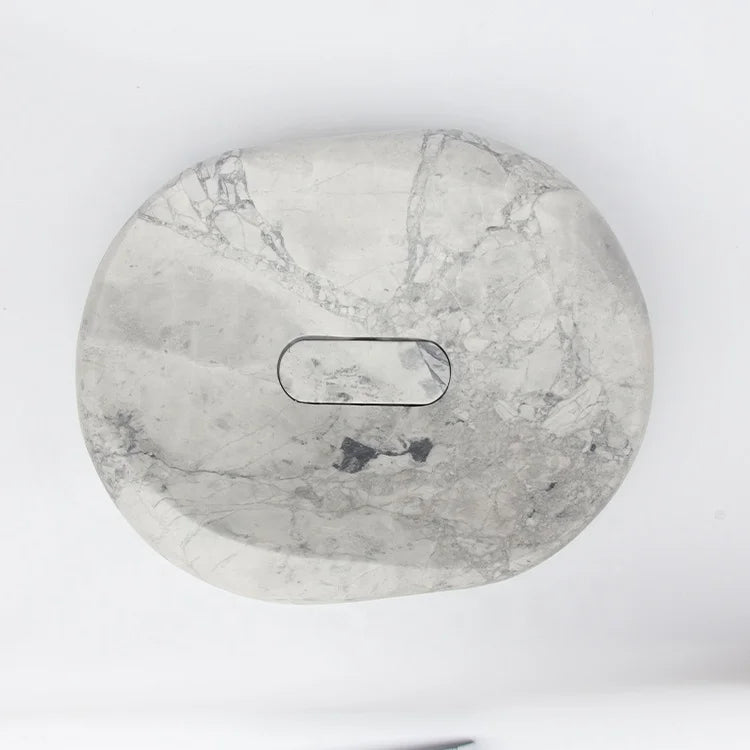 Solid surface grey marble tabletop restaurant wash basin integrated bathroom wash basin