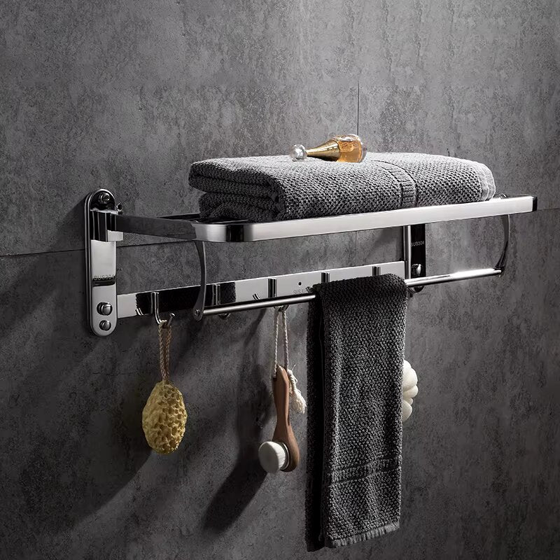 Hotel apartment bathroom toilet accessories towel bar stainless steel foldable towel rack