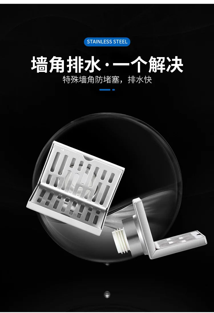 Customized OEM Linear 304 Stainless Steel Floor Drain Cleaning Tile Insert Shower Bathroom Odor Resistant Floor Drain