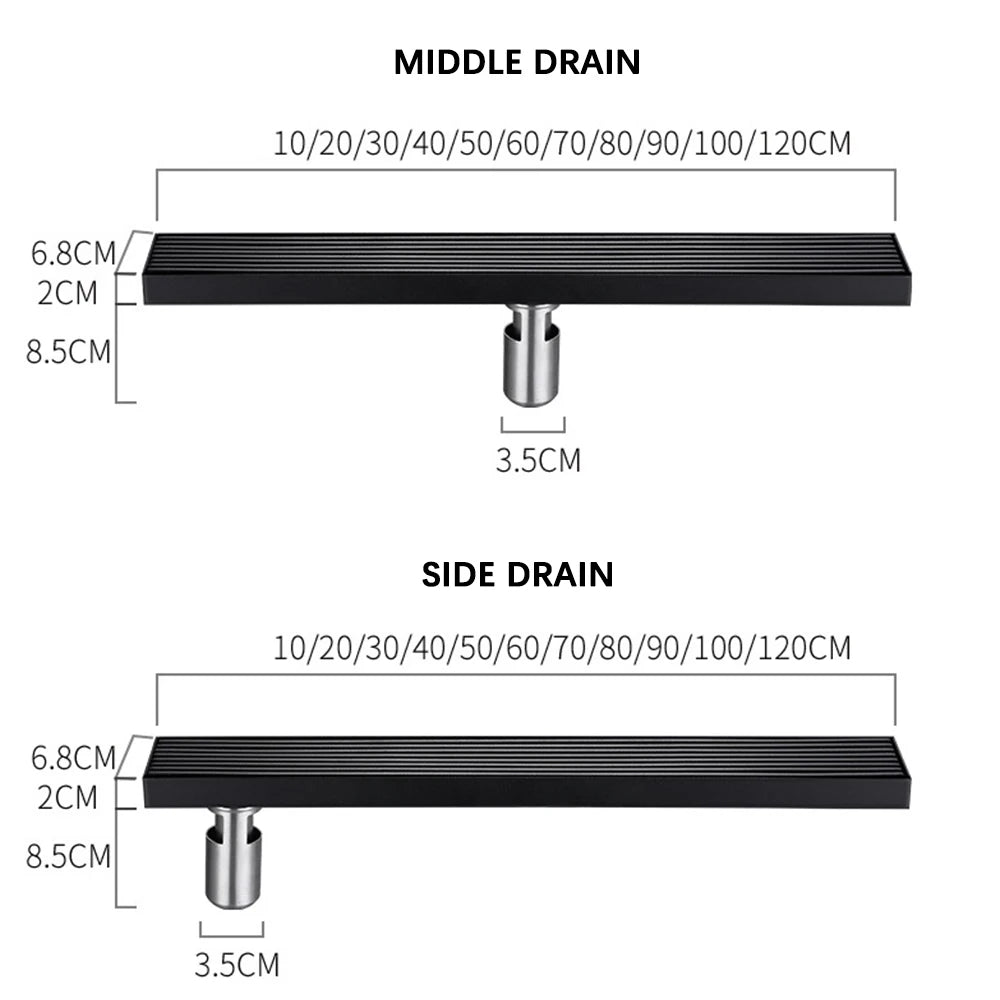 Bathroom Tile Insert Floor Drain SUS 304 Stainless Steel Long Linear Shower Bamboo Raft Floor Drain