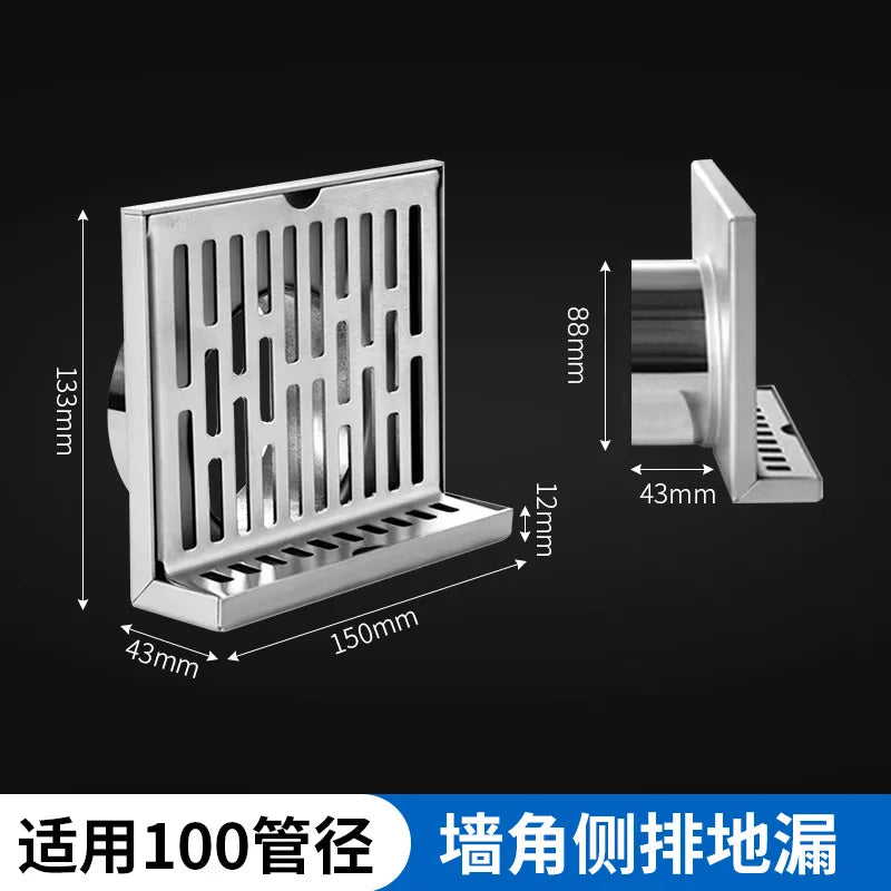 Customized OEM Linear 304 Stainless Steel Floor Drain Cleaning Tile Insert Shower Bathroom Odor Resistant Floor Drain