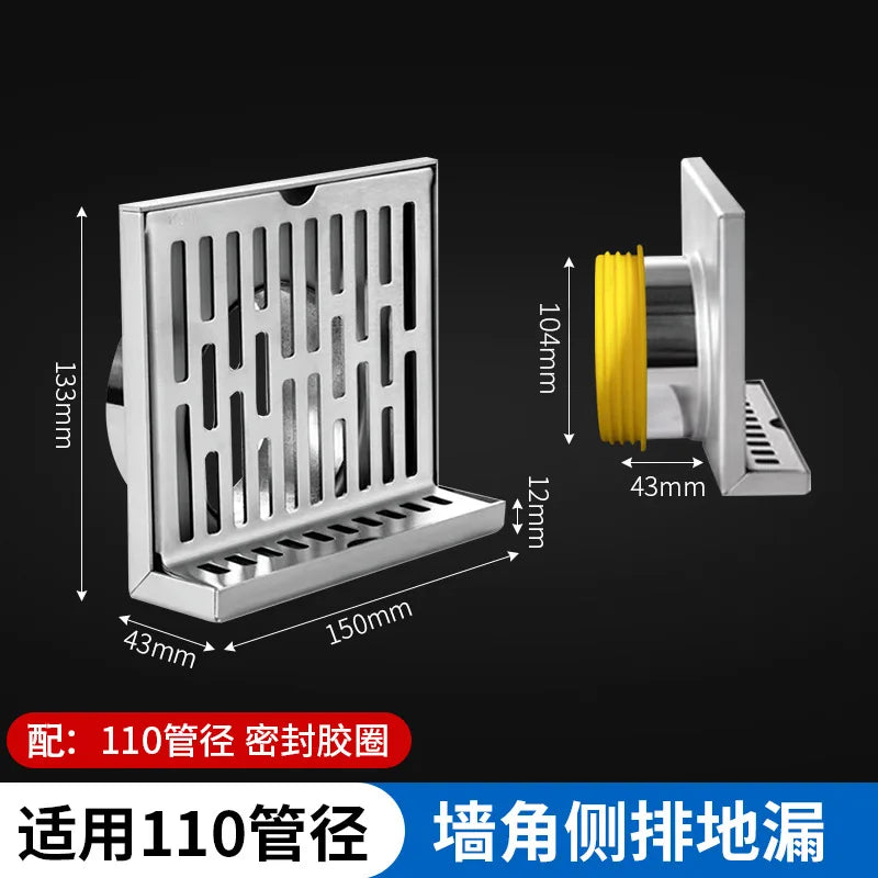 Customized OEM Linear 304 Stainless Steel Floor Drain Cleaning Tile Insert Shower Bathroom Odor Resistant Floor Drain