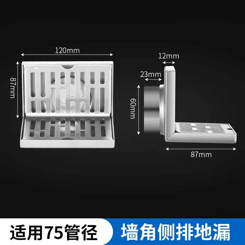 Customized OEM Linear 304 Stainless Steel Floor Drain Cleaning Tile Insert Shower Bathroom Odor Resistant Floor Drain