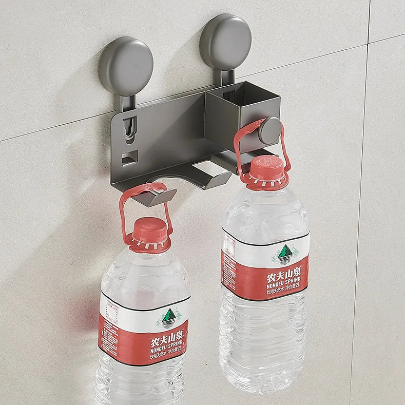 Bathroom wall mounted hair dryer holder metal hair dryer storage