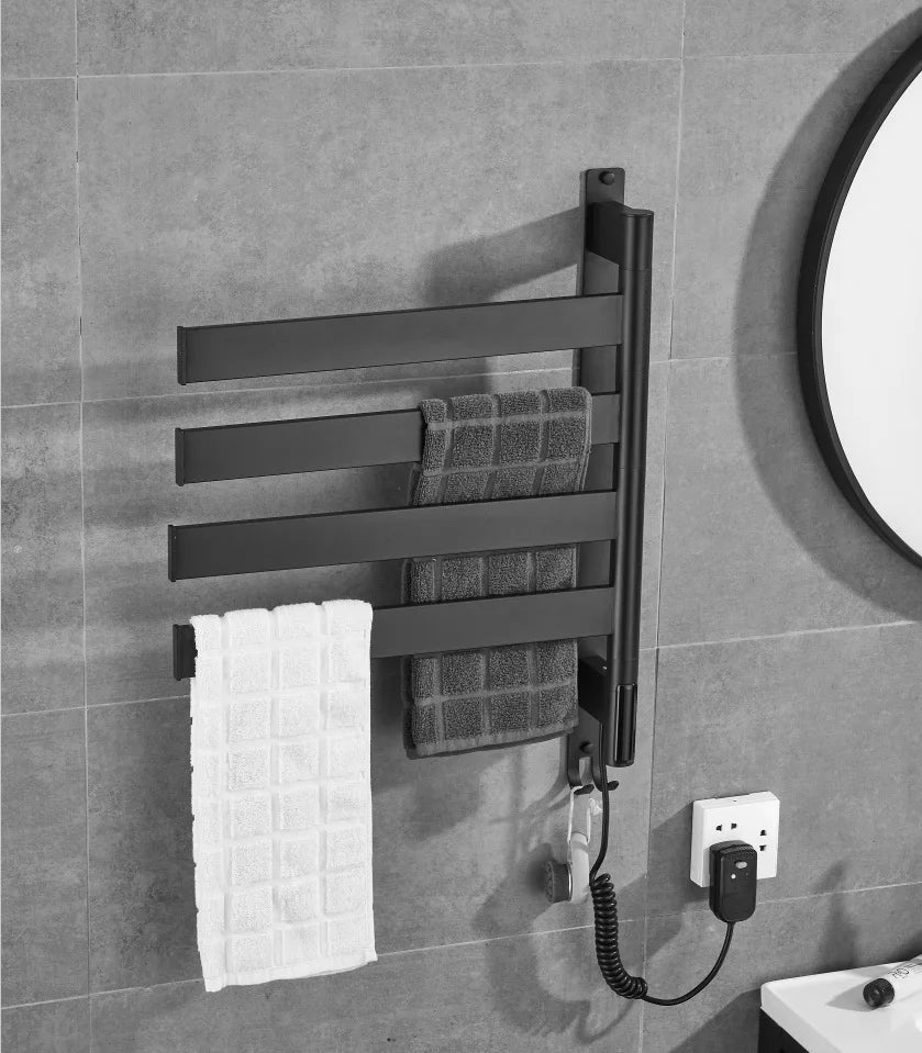 Bathroom Application Smart Automatic Gun Gray Radiator Electric Heated Towel Warmer Dryer Rack Wall Mounted Smart Towel Rack